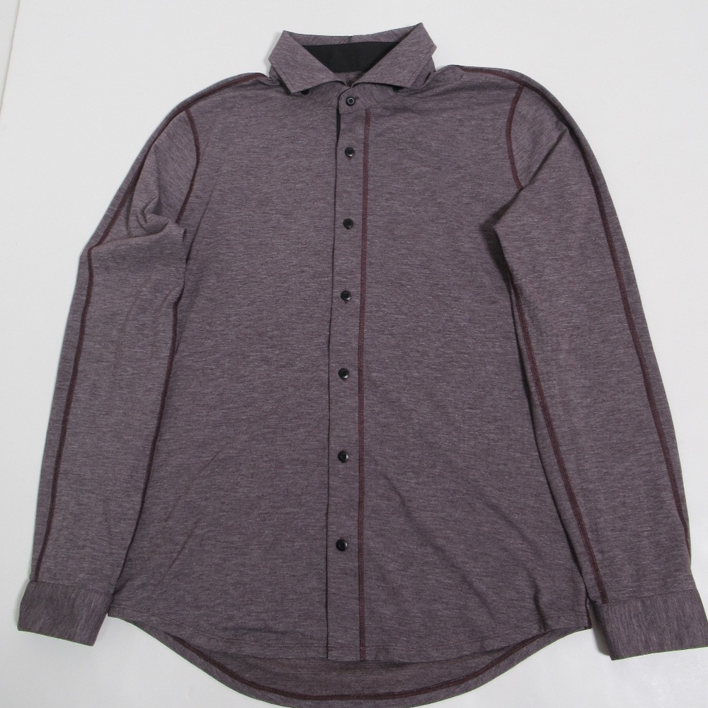 Lululemon Men's Rival Button Up *Silver Heathered Black Cherry / Black Size M